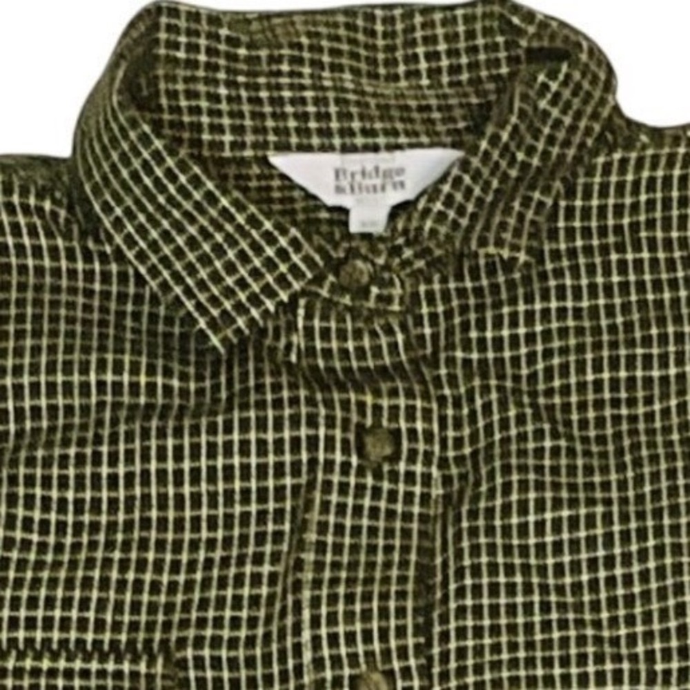 Bridge & burn womens Bird shirt organic cotton button windowpane check XS gorp - Picture 4 of 10
